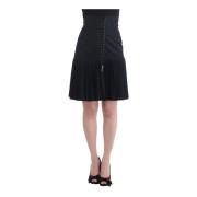 Black Pleated Laced Skirt Roberto Cavalli , Black , Dames