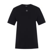 T-shirt met gestikte ster Stella McCartney , Black , Dames