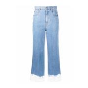 Tie-Dye Cropped Jeans Stijlvolle Denim Stella McCartney , Blue , Dames
