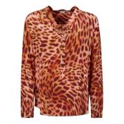 Cheetah Print Zijden CDC Shirt Stella McCartney , Orange , Dames