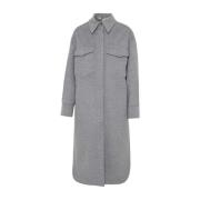 Eenvoudige Knoopsluiting Jas Stella McCartney , Gray , Dames