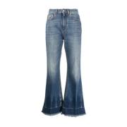 Frayed-Edge Cropped Jeans Stella McCartney , Blue , Dames