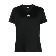 Zwarte katoenen T-shirt met kristaldecoratie Stella McCartney , Black ...