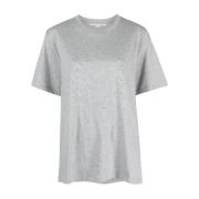 Logo Rhinestone T-Shirt Stella McCartney , Gray , Dames