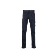 Blauwe Stretch Katoenen Cargo Broek Stone Island , Blue , Heren