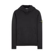 Zwarte hoodie met badge Stone Island , Black , Heren