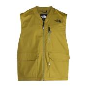 Groene Logo-Geborduurde Rits Gilet The North Face , Green , Heren