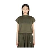 Cropped T-Shirt met Logo Print The North Face , Green , Dames