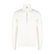 Luxe Wool/Cashmere Half-Zip Coltrui Tom Ford , White , Heren