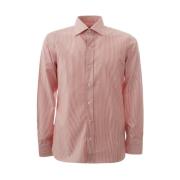 Roze Dunne Strepen Regular Fit Overhemd Tom Ford , Pink , Heren
