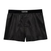 Zijden Klassieke Boxer met Fluweel Tailleband Tom Ford , Black , Heren