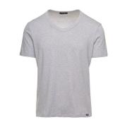 Grijze T-shirts en Polos - T-Shirt V Tom Ford , Gray , Heren