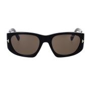 Klassieke vierkante zonnebril Tom Ford , Black , Unisex