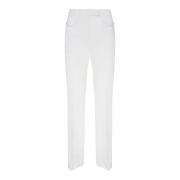 Wijduitlopende Krijtwitte Wollen Broek Tom Ford , White , Dames