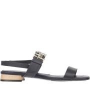 Hardware platte sandaal Tommy Hilfiger , Black , Dames