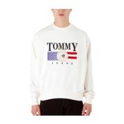 Boxy Luxe Sweatshirt Tommy Jeans Tommy Hilfiger , White , Heren