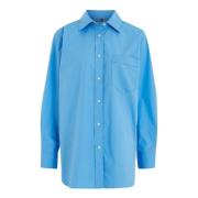 Oversized Katoenen Poplin Shirt Tommy Hilfiger , Blue , Dames