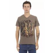 Action Bruin V-Hals T-Shirt Trussardi , Brown , Heren