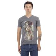 Action Grijs V-Hals T-Shirt Trussardi , Gray , Heren