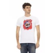 Wit Katoenen T-Shirt met Voorkant Print Trussardi , White , Heren