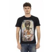 Zwart katoenen T-shirt met korte mouwen Trussardi , Black , Heren