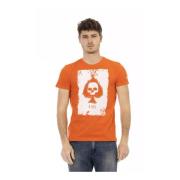 Stijlvol Katoenen T-Shirt voor Heren Trussardi , Orange , Heren