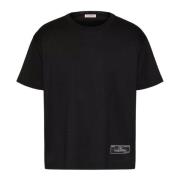 Katoenen T-shirt met Maison Valentino Tailoring Label Valentino , Blac...