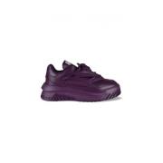Paarse Leren Sneakers met Medusa Head Versace , Purple , Heren