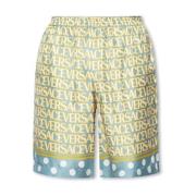 Zijden shorts Versace , Blue , Heren