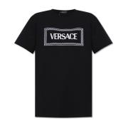 T-shirt met logo Versace , Black , Dames
