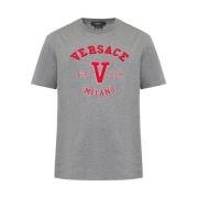T-shirt met logo Versace , Gray , Heren