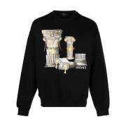 Zwart Grafisch Print Sweatshirt Versace , Black , Heren