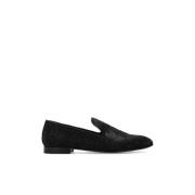 Satijnen slippers met kristalversiering Versace , Black , Heren