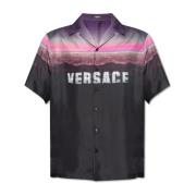 Zijden shirt Versace , Black , Heren