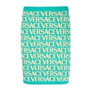 Gebreide Rok Jacquard Serie Versace , Blue , Dames