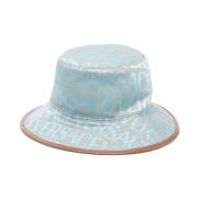 Logo Print Bucket Hat Versace , Blue , Heren