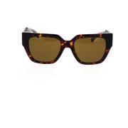 Gedurfde vierkante zonnebril met gebreide armen Versace , Brown , Unis...