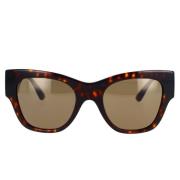 Unieke Cat-Eye Zonnebril in Havana Bruin Versace , Brown , Unisex