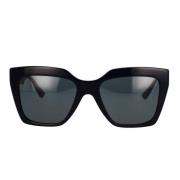 Vierkante zonnebril met donkergrijze lens Versace , Black , Unisex