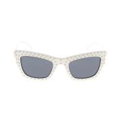 Rechthoekige zonnebril met sterke uitstraling Versace , White , Unisex