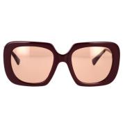 Vierkante zonnebril met bruine lens en bordeaux montuur Versace , Red ...