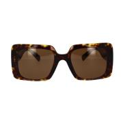 Rechthoekige Oversized Zonnebril Versace , Brown , Unisex