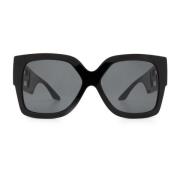 Greca Sunglasses Versace , Black , Dames