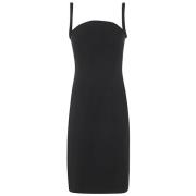 Enver Satijnen Stoffen Jurk Versace , Black , Dames