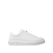 Leren Sneakers met Platte Rubberen Zool Armani Exchange , White , Here...