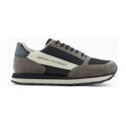 Heren Lage Sneakers met Logo Print Armani Exchange , Brown , Heren