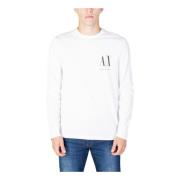 Heren Bedrukt Langarm T-shirt Armani Exchange , White , Heren