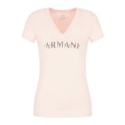 Dames T-shirt met korte mouwen Armani Exchange , Pink , Dames