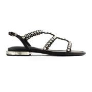 Zwarte Ash Leren Sandalen ASH , Black , Dames