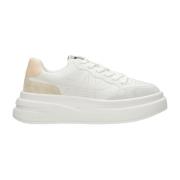 Witte Leren Platform Sneakers ASH , White , Dames